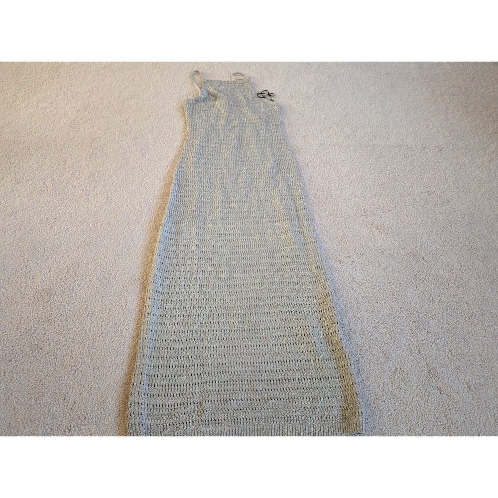 H&M Gold Metallic Shimmer Dress Medium NWT Chic Long Maxi